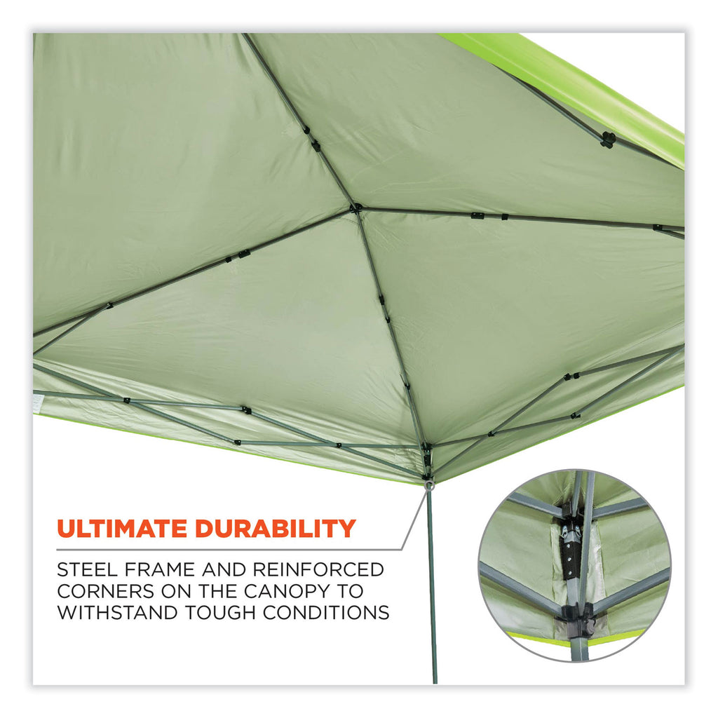 Shax 6010 Lightweight Pop-Up Tent, Single Skin, 10 ft x 10 ft, Polyester/Steel, Lime, Ships in 1-3 Business Days