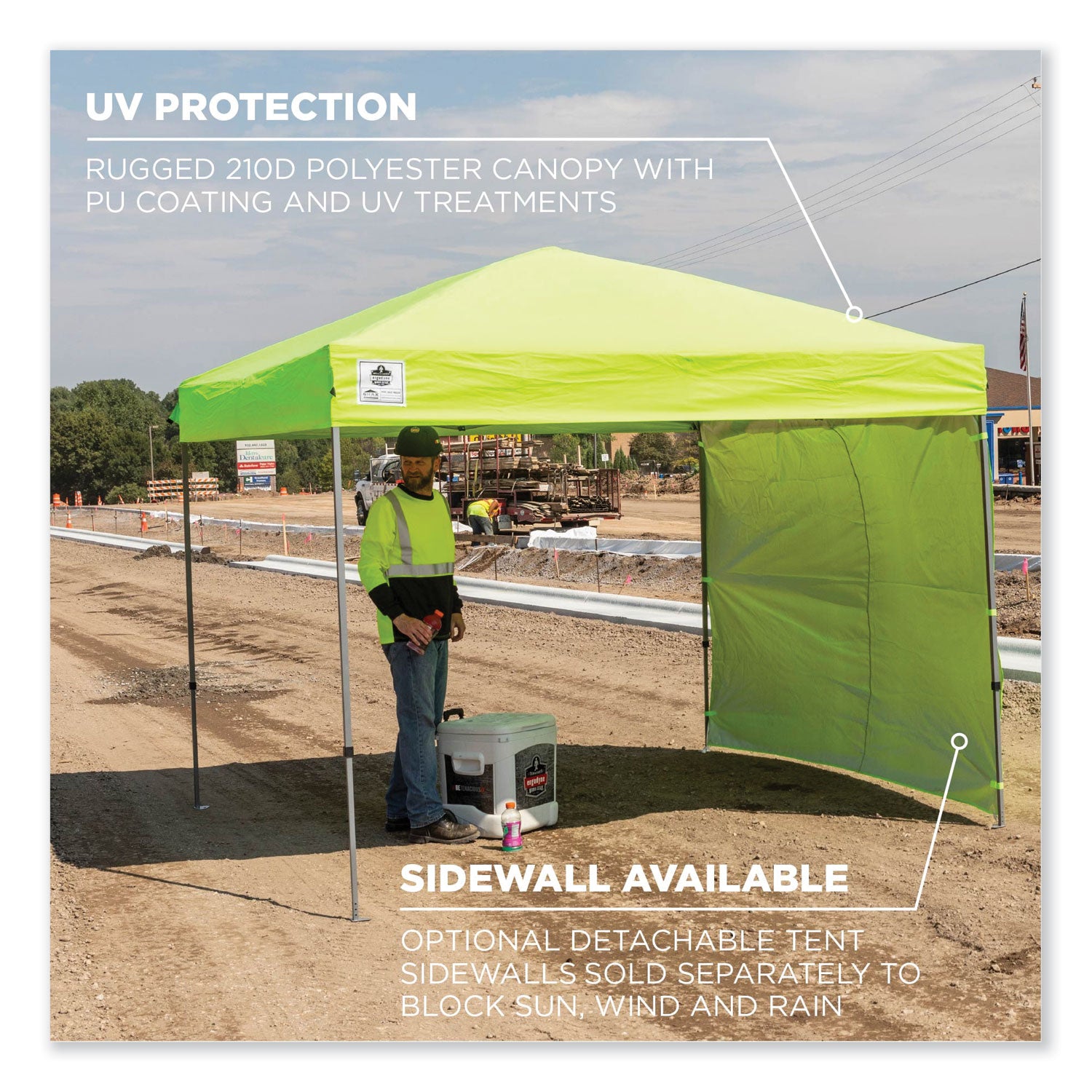 shax-6010-lightweight-pop-up-tent-single-skin-10-ft-x-10-ft-polyester-steel-lime-ships-in-1-3-business-days_ego12910 - 6