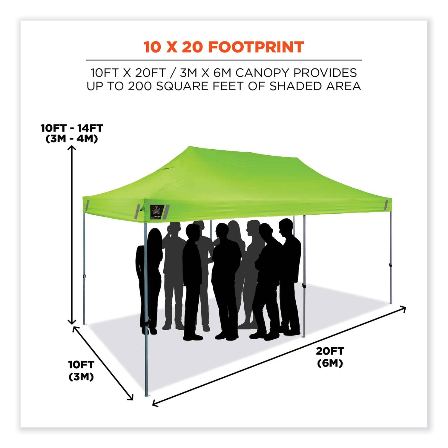 shax-6015-heavy-duty-pop-up-tent-single-skin-10-ft-x-20-ft-polyester-steel-lime-ships-in-1-3-business-days_ego12915 - 2