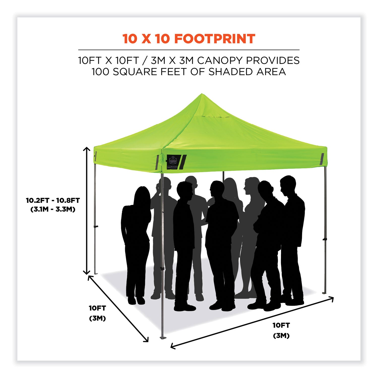 shax-6051-heavy-duty-pop-up-tent-kit-single-skin-10-ft-x-10-ft-polyester-steel-lime-ships-in-1-3-business-days_ego12951 - 2