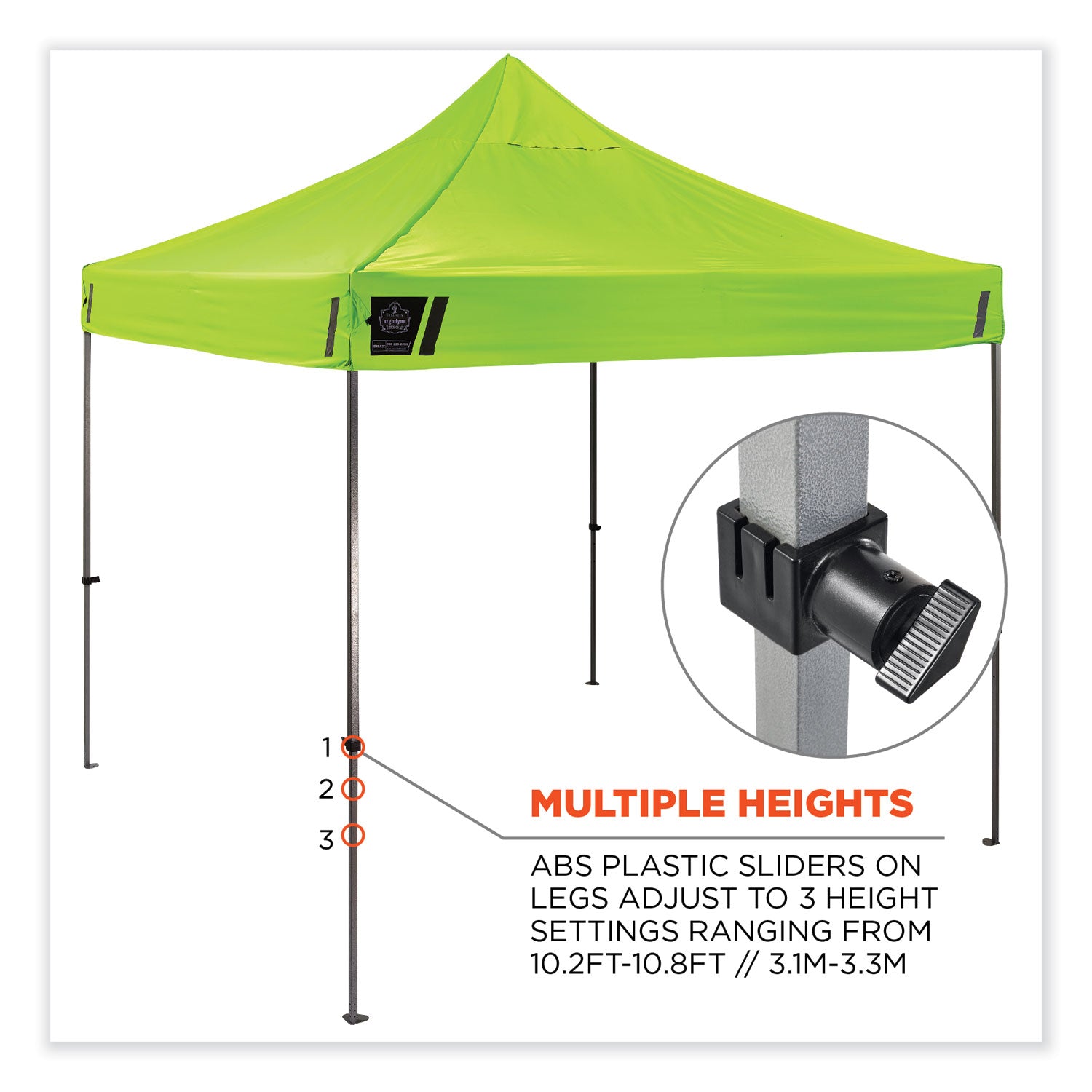 shax-6053-enclosed-pop-up-tent-kit-single-skin-10-ft-x-10-ft-polyester-steel-lime-ships-in-1-3-business-days_ego12976 - 6