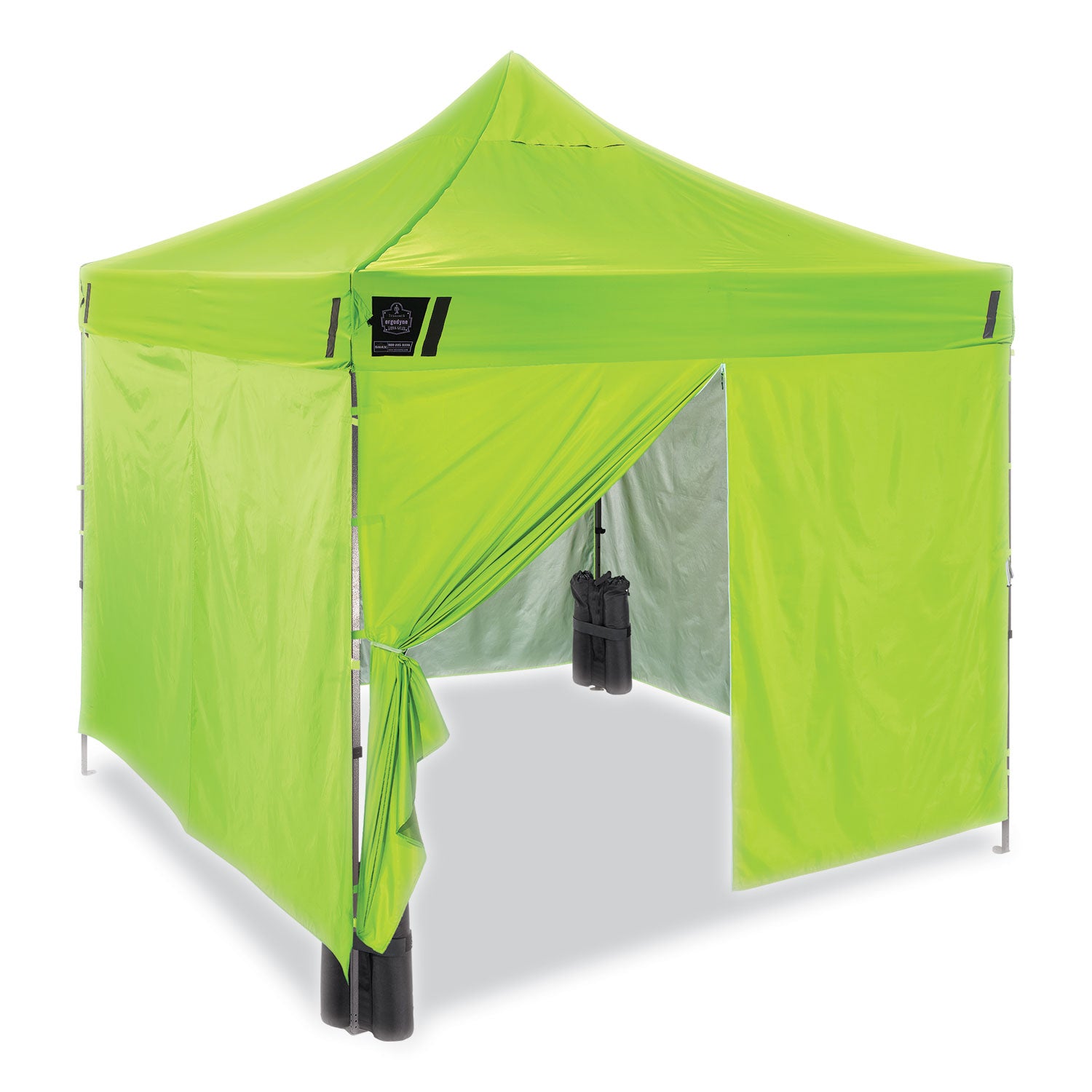 shax-6053-enclosed-pop-up-tent-kit-single-skin-10-ft-x-10-ft-polyester-steel-lime-ships-in-1-3-business-days_ego12976 - 1