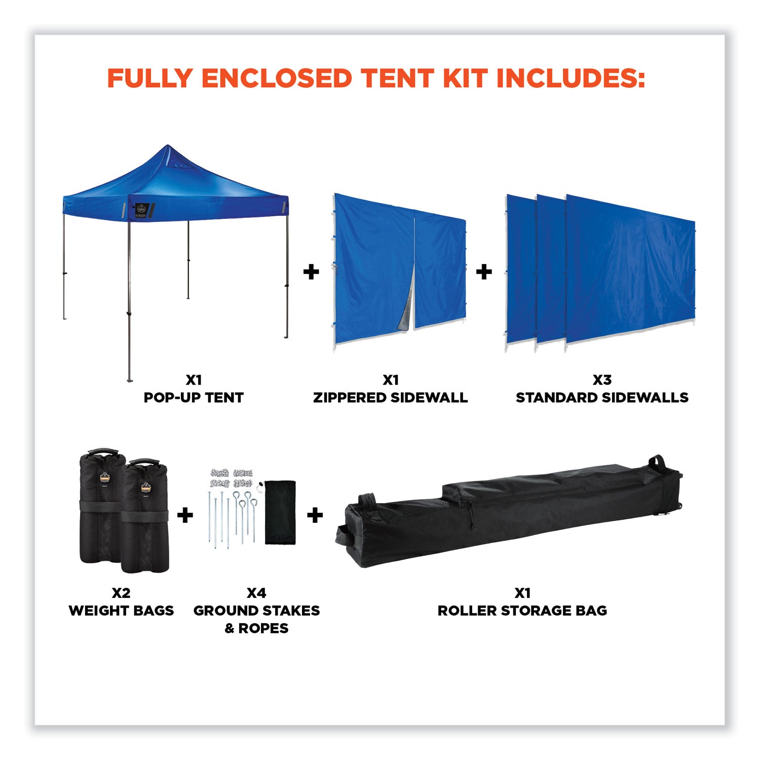 shax-6053-enclosed-pop-up-tent-kit-single-skin-10-ft-x-10-ft-polyester-steel-blue-ships-in-1-3-business-days_ego12977 - 2