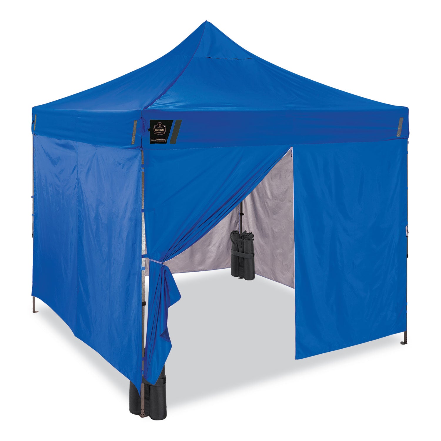 shax-6053-enclosed-pop-up-tent-kit-single-skin-10-ft-x-10-ft-polyester-steel-blue-ships-in-1-3-business-days_ego12977 - 1