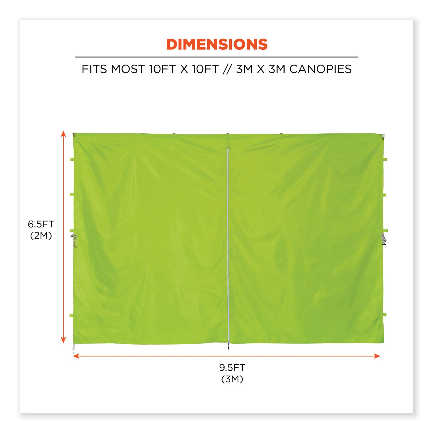 shax-6096-pop-up-tent-sidewall-with-zipper-single-skin-10-ft-x-10-ft-polyester-lime-ships-in-1-3-business-days_ego12978 - 4