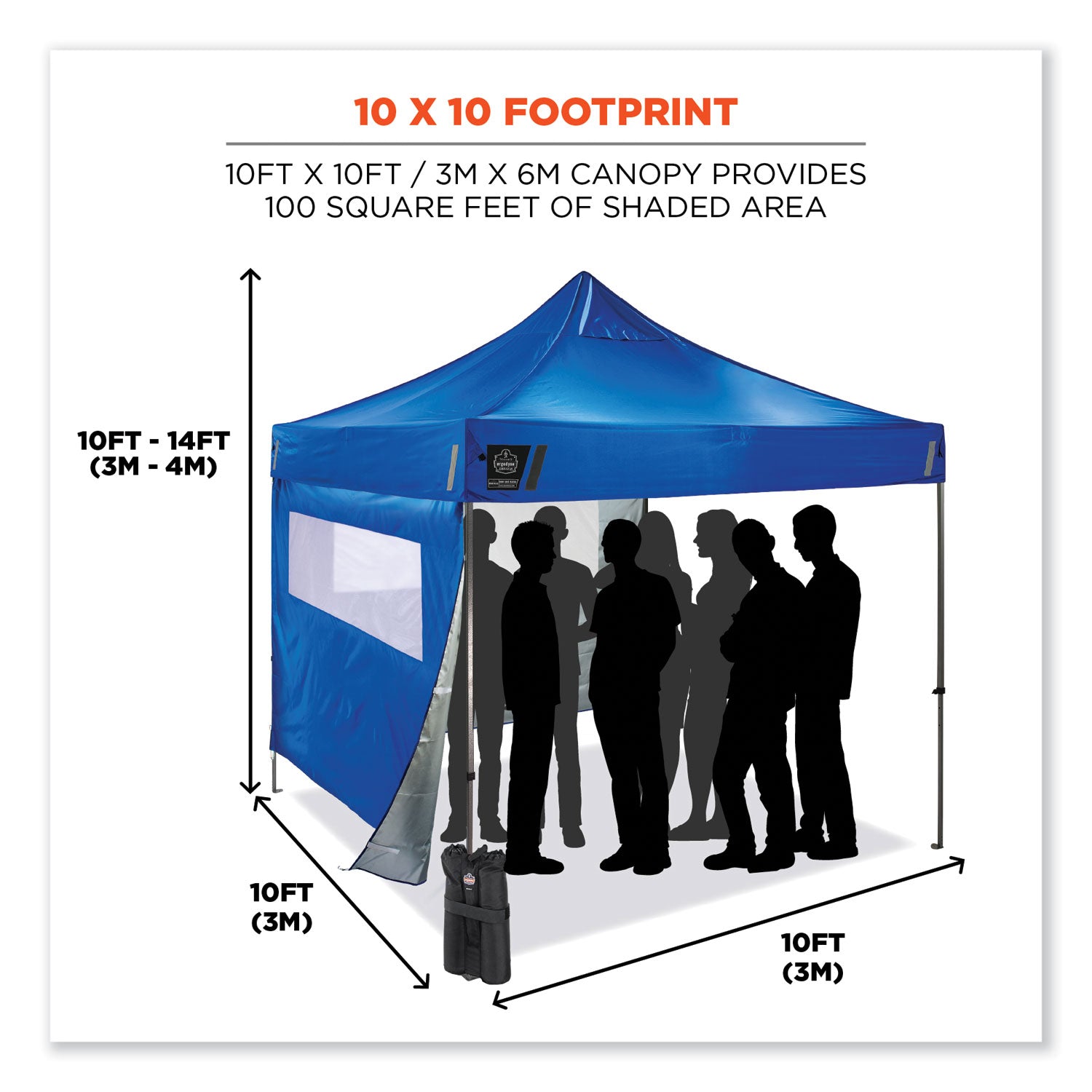 shax-6052-heavy-duty-tent-kit-+-mesh-windows-single-skin-10-ft-x-10-ft-polyester-steel-blue-ships-in-1-3-business-days_ego12982 - 2
