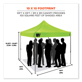 shax-6052-heavy-duty-tent-kit-+-mesh-windows-single-skin-10-ft-x-10-ft-polyester-steel-lime-ships-in-1-3-business-days_ego12983 - 2
