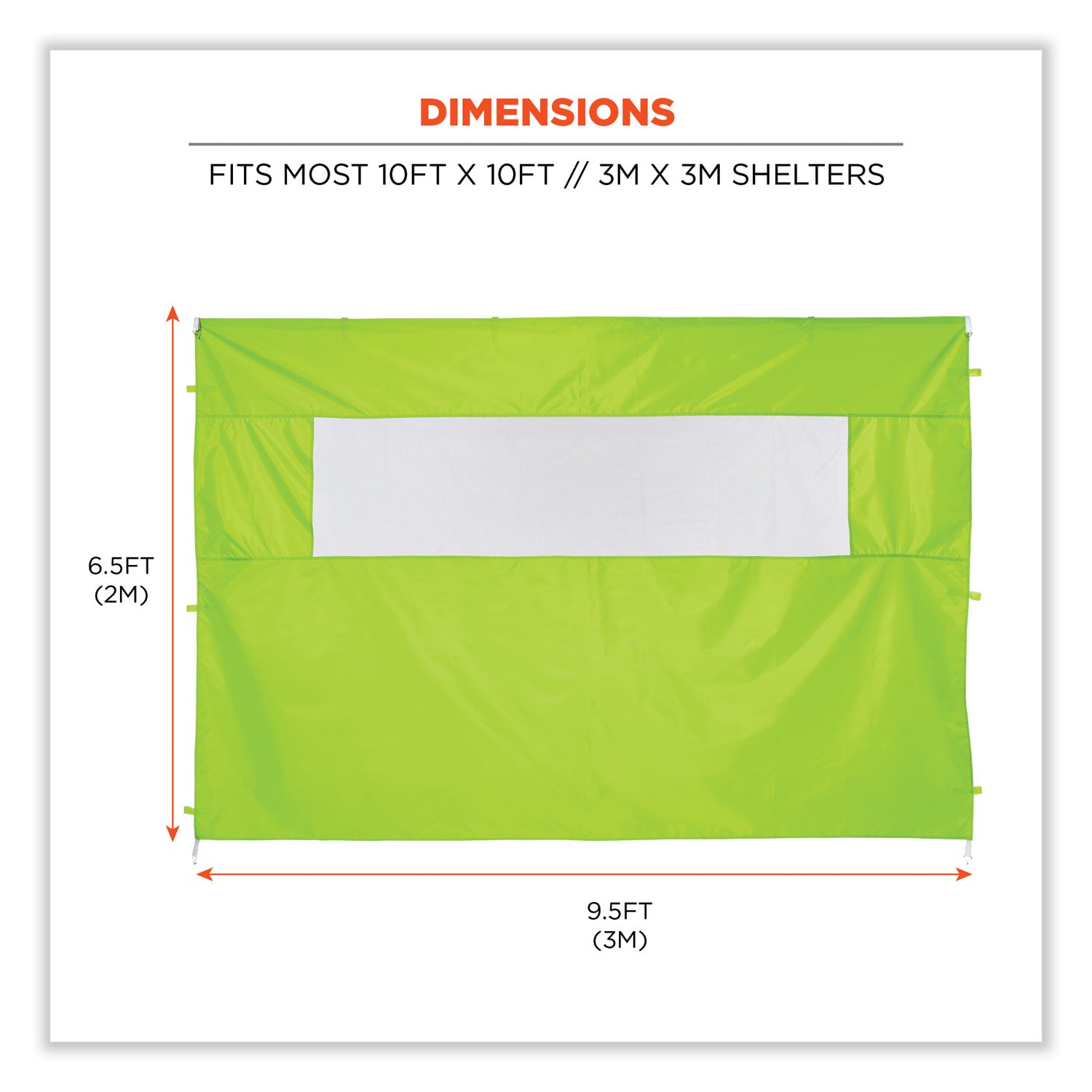 shax-6092-pop-up-tent-sidewall-with-mesh-window-single-skin-10-ft-x-10-ft-polyester-lime-ships-in-1-3-business-days_ego12989 - 3