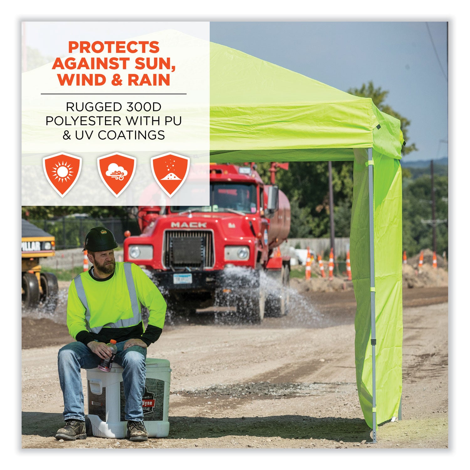 Shax 6097 Pop-Up Tent Sidewall, Single Skin, 10 ft x 10 ft, Polyester, Lime, Ships in 1-3 Business Days