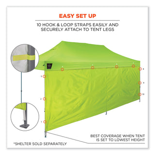 Shax 6097 Pop-Up Tent Sidewall, Single Skin, 10 ft x 10 ft, Polyester, Lime, Ships in 1-3 Business Days