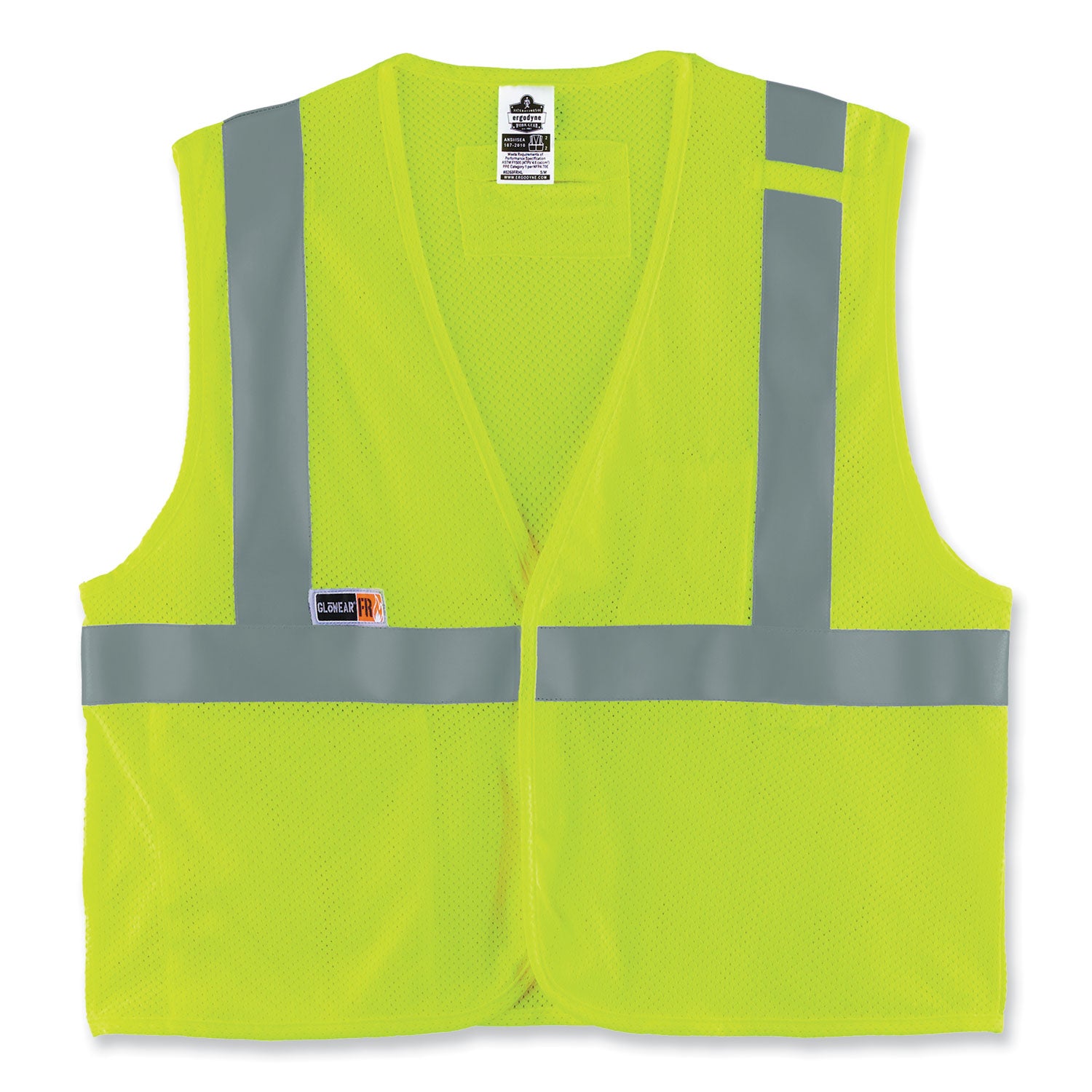 glowear-8263frhl-class-2-fr-safety-economy-hook-and-loop-vest-modacrylic-mesh-cotton-l-xl-lime-ships-in-1-3-business-days_ego21865 - 1