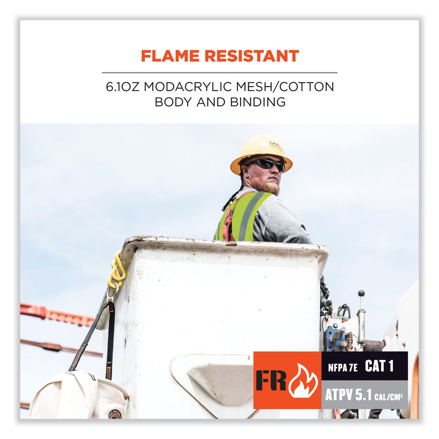 GloWear 8263FRHL Class 2 FR Safety Economy Hook/Loop Vest, Modacrylic Mesh/Cotton, 2XLa/3XL, Lime, Ships in 1-3 Business Days