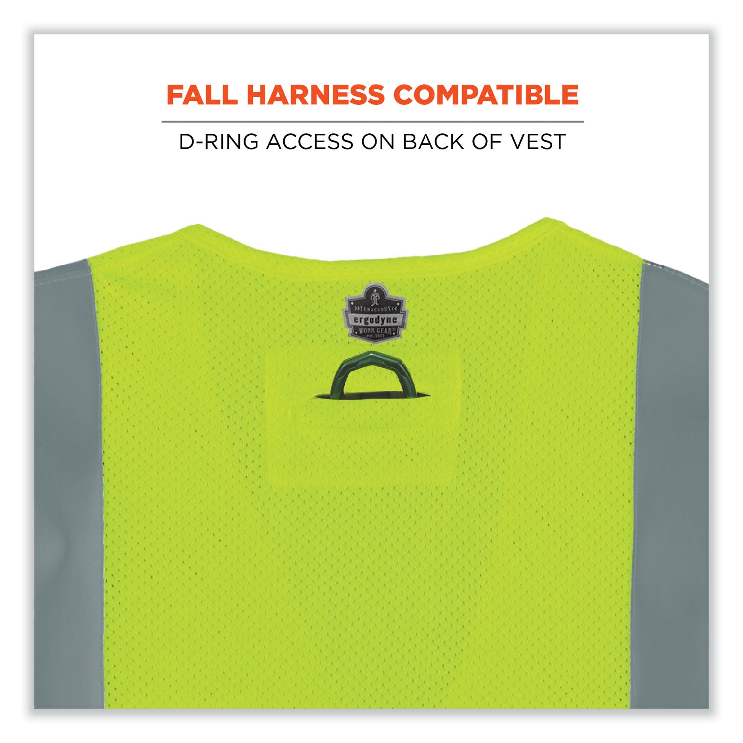 GloWear 8263FRHL Class 2 FR Safety Economy Hook/Loop Vest, Modacrylic Mesh/Cotton, 2XLa/3XL, Lime, Ships in 1-3 Business Days