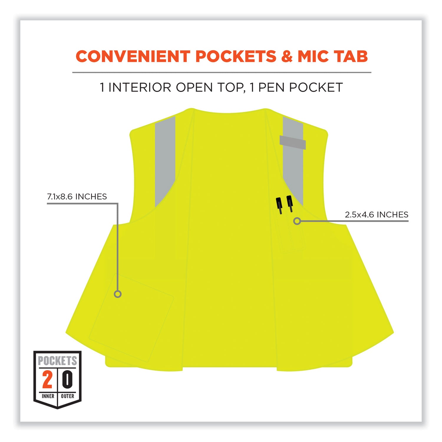 GloWear 8263FRHL Class 2 FR Safety Economy Hook/Loop Vest, Modacrylic Mesh/Cotton, 2XLa/3XL, Lime, Ships in 1-3 Business Days