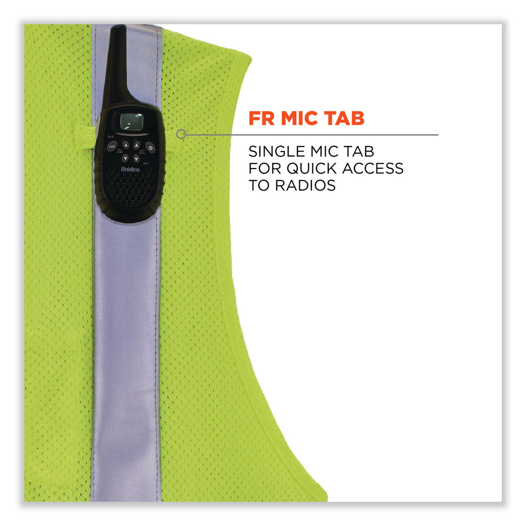 GloWear 8263FRHL Class 2 FR Safety Economy Hook/Loop Vest, Modacrylic Mesh/Cotton, 2XLa/3XL, Lime, Ships in 1-3 Business Days