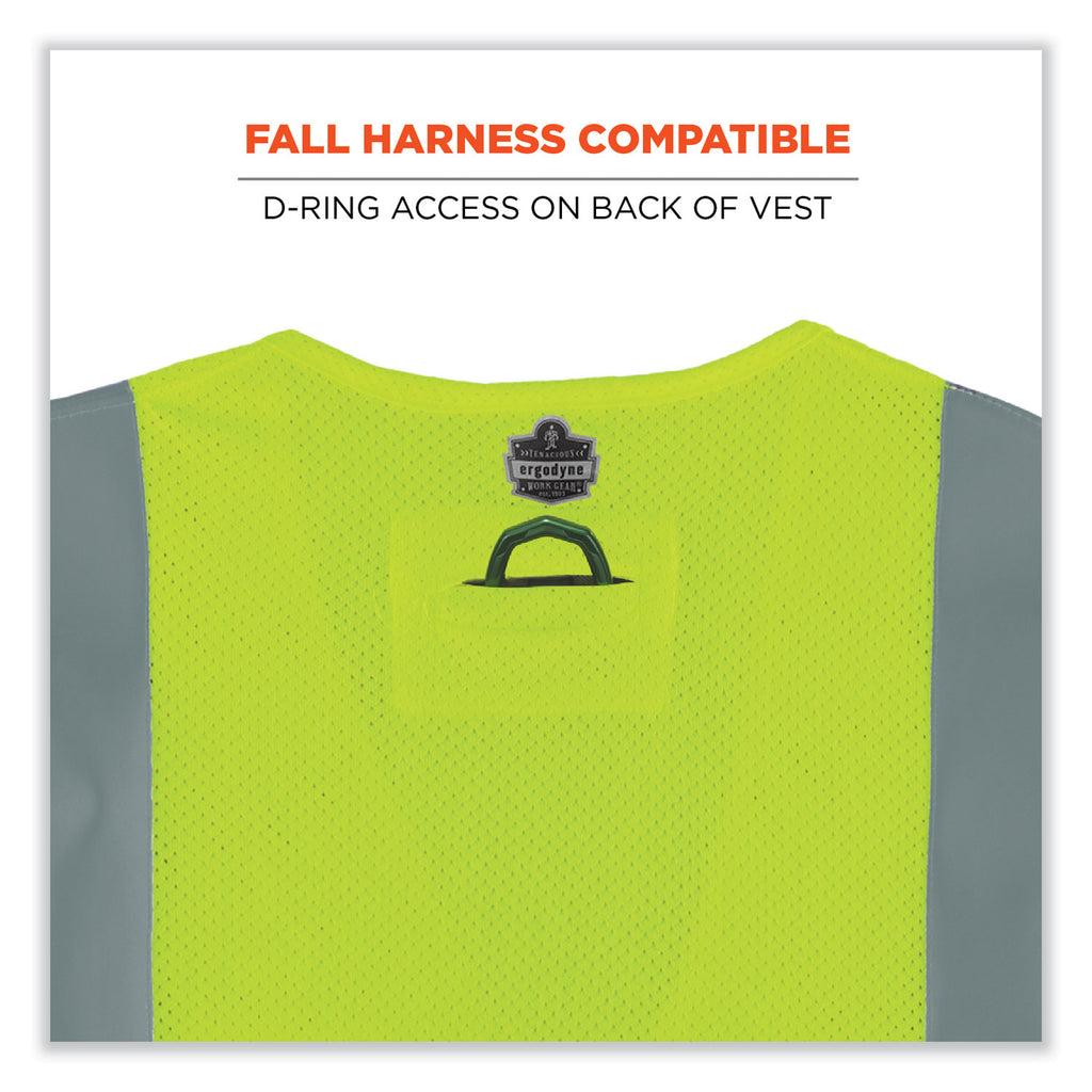 GloWear 8263FRHL Class 2 FR Safety Economy Hook/Loop Vest, Modacrylic Mesh/Cotton, 4XL/5XL, Lime, Ships in 1-3 Business Days