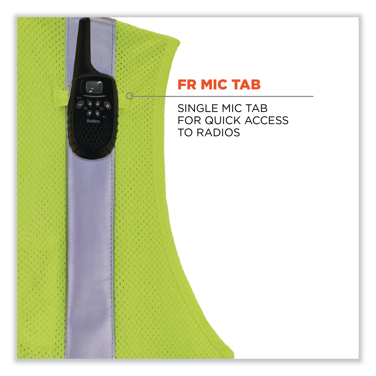 GloWear 8263FRHL Class 2 FR Safety Economy Hook/Loop Vest, Modacrylic Mesh/Cotton, 4XL/5XL, Lime, Ships in 1-3 Business Days