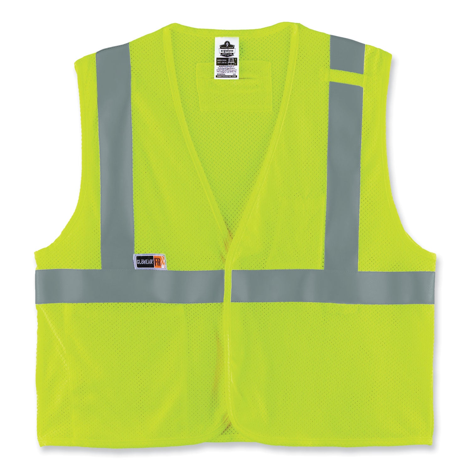 glowear-8263frhl-class-2-fr-safety-economy-hook-loop-vest-modacrylic-mesh-cotton-4xl-5xl-lime-ships-in-1-3-business-days_ego21869 - 1