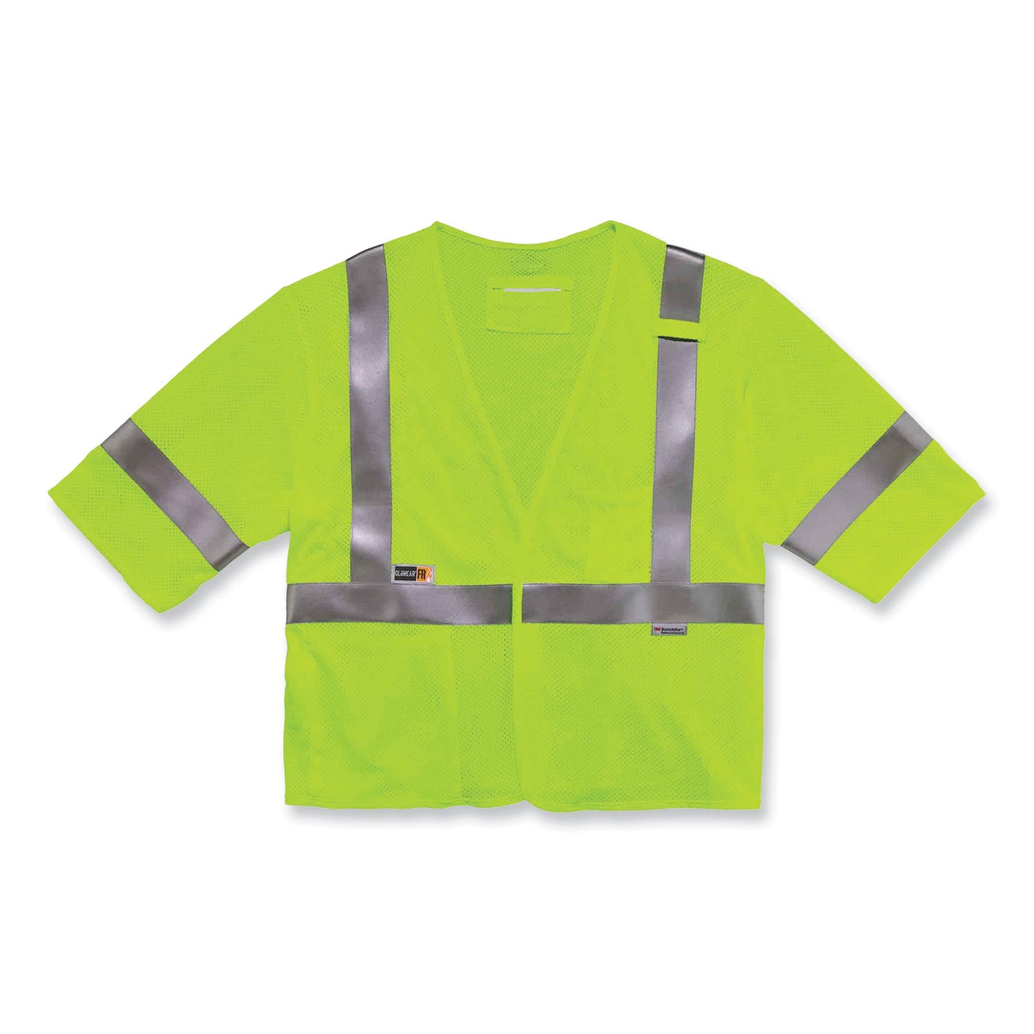 glowear-8356frhl-class-3-fr-hook-and-loop-safety-vest-with-sleeves-modacrylic-small-med-lime-ships-in-1-3-business-days_ego22213 - 2