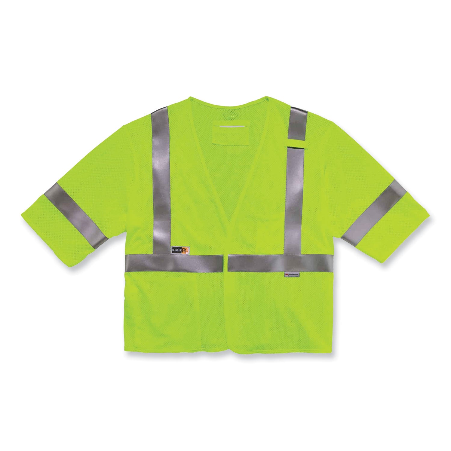 GloWear 8356FRHL Class 3 FR Hook and Loop Safety Vest with Sleeves, Modacrylic, Small/Med, Lime, Ships in 1-3 Business Days