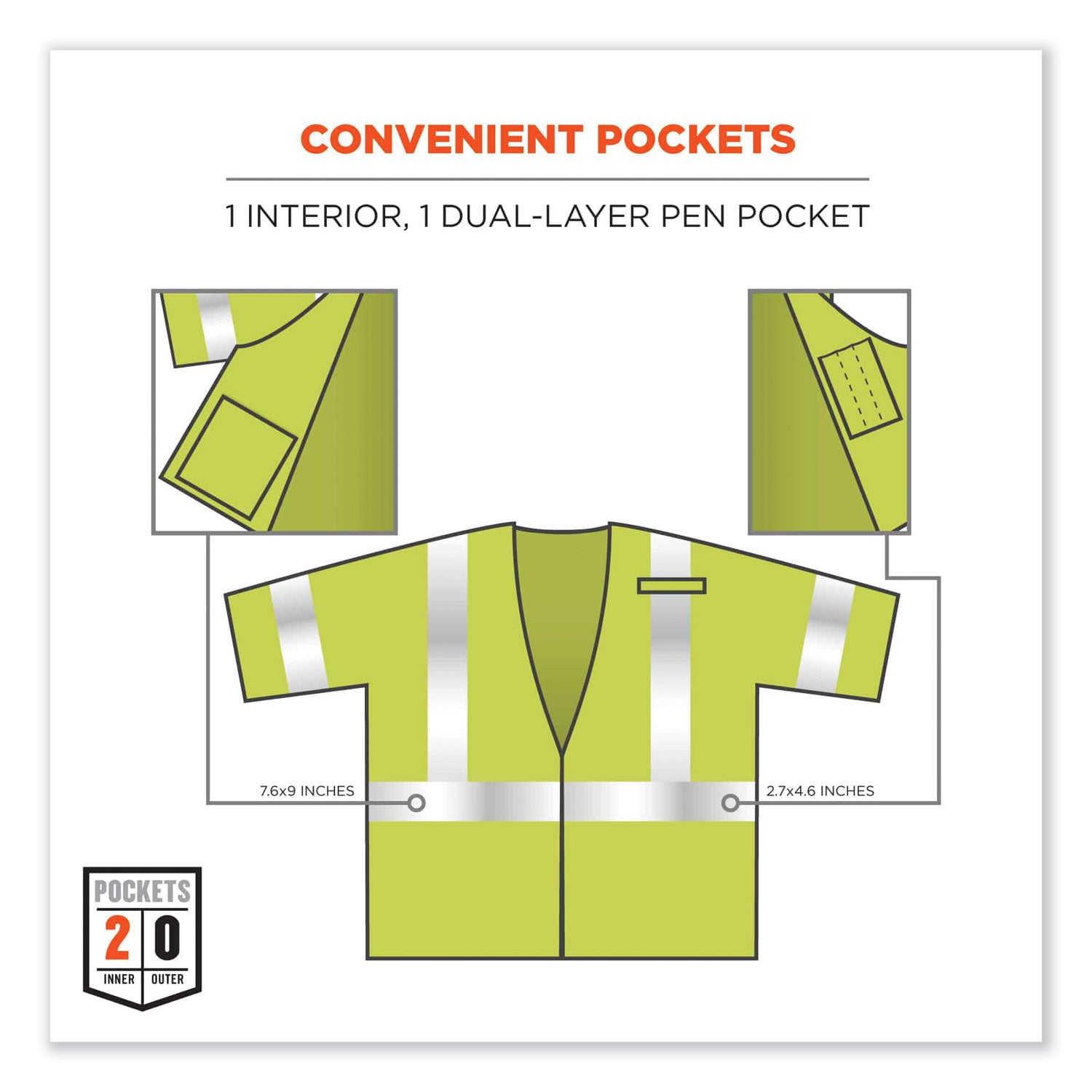 GloWear 8356FRHL Class 3 FR Hook and Loop Safety Vest with Sleeves, Modacrylic, Large/XL, Lime, Ships in 1-3 Business Days