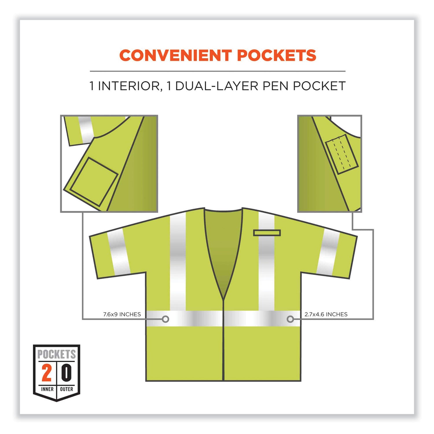 GloWear 8356FRHL Class 3 FR Hook and Loop Safety Vest with Sleeves, Modacrylic. 2XL/3XL, Lime, Ships in 1-3 Business Days
