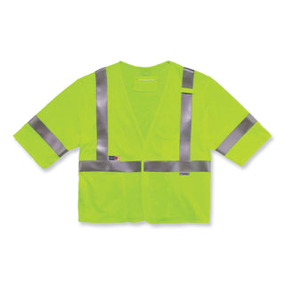 GloWear 8356FRHL Class 3 FR Hook and Loop Safety Vest with Sleeves, Modacrylic, 4XL/5XL, Lime, Ships in 1-3 Business Days