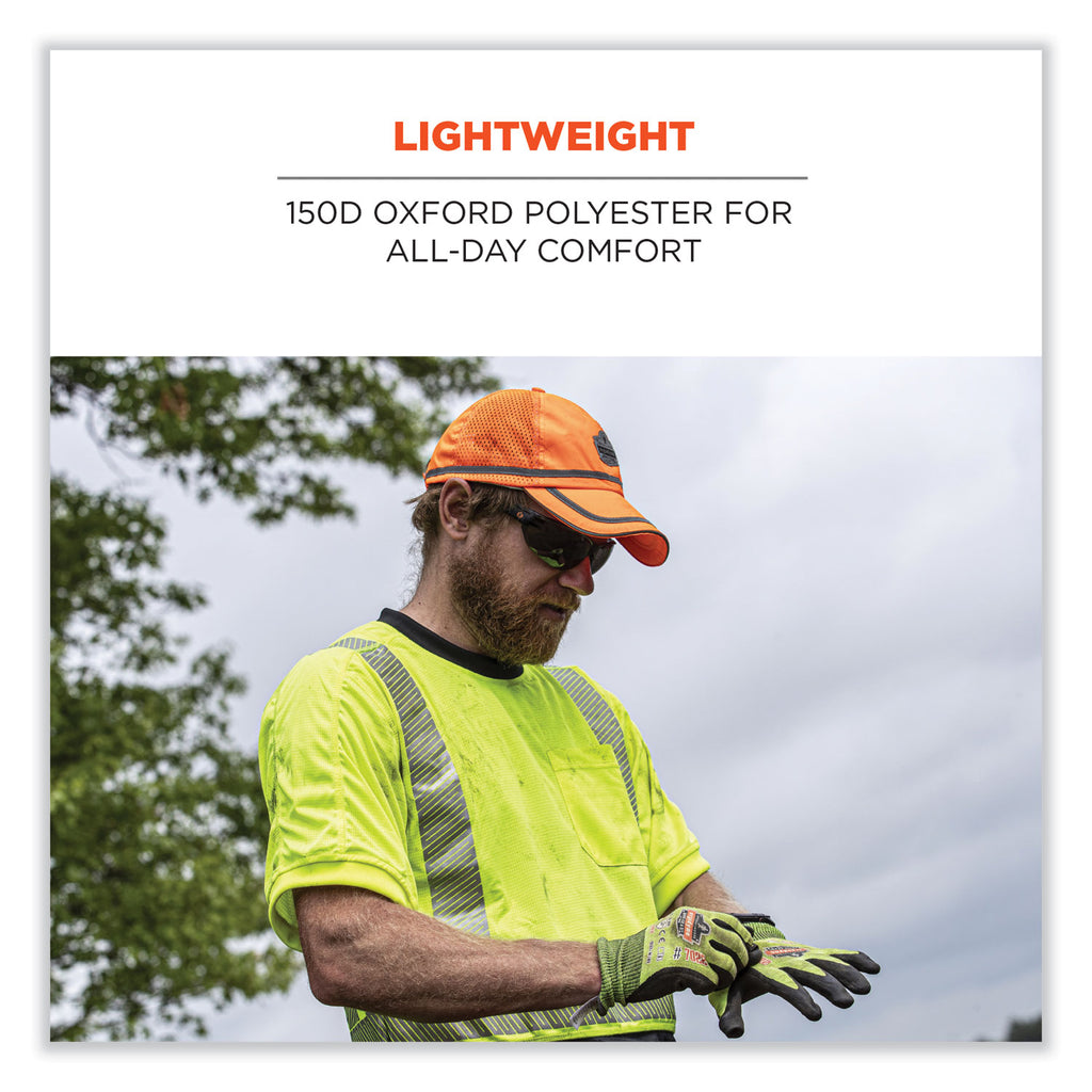 GloWear 8930 Hi-Vis Baseball Cap, Polyester, One Size Fits Most, Orange, Ships in 1-3 Business Days