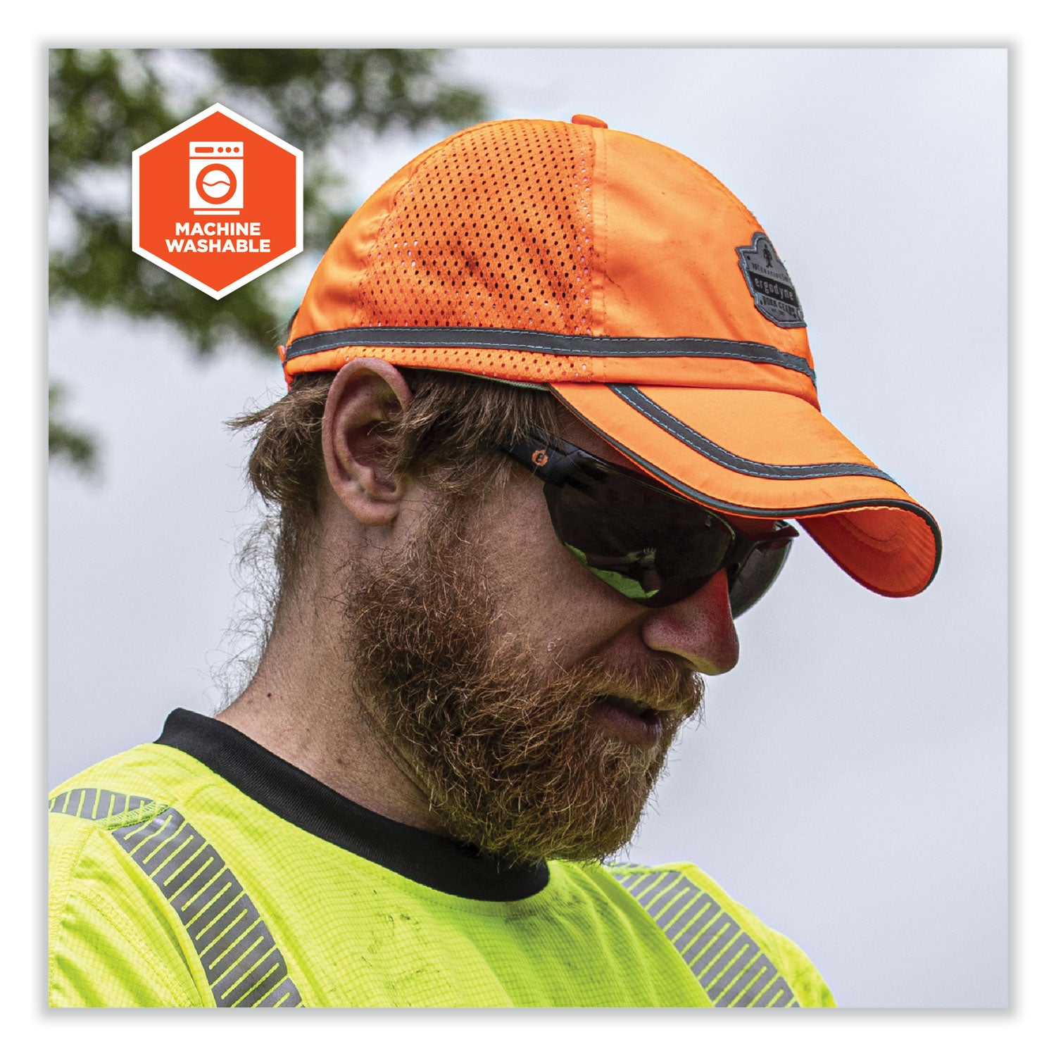 GloWear 8930 Hi-Vis Baseball Cap, Polyester, One Size Fits Most, Orange, Ships in 1-3 Business Days