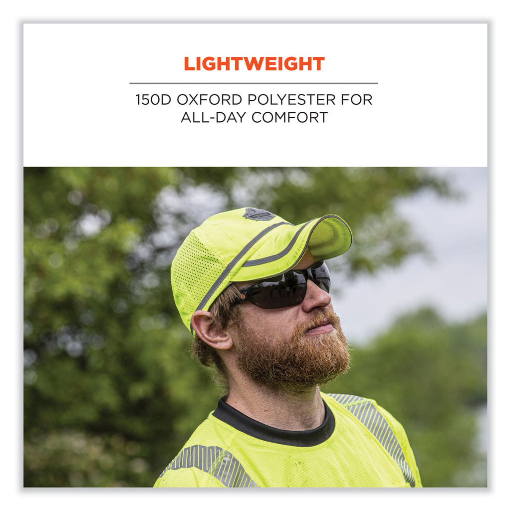 GloWear 8930 Hi-Vis Baseball Cap, Polyester, One Size Fits Most, Lime, Ships in 1-3 Business Days