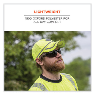 GloWear 8930 Hi-Vis Baseball Cap, Polyester, One Size Fits Most, Lime, Ships in 1-3 Business Days