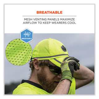GloWear 8930 Hi-Vis Baseball Cap, Polyester, One Size Fits Most, Lime, Ships in 1-3 Business Days