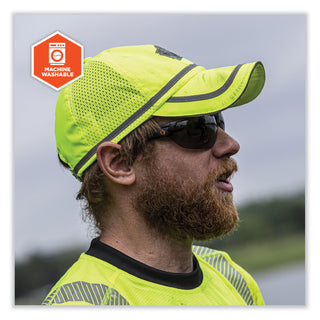 GloWear 8930 Hi-Vis Baseball Cap, Polyester, One Size Fits Most, Lime, Ships in 1-3 Business Days