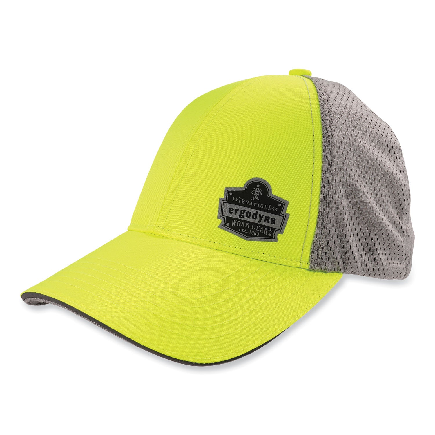 glowear-8931-reflective-stretch-fit-hat-cotton-polyester-ergodyne-logo-small-med-hi-vis-lime-ships-in-1-3-business-days_ego23240 - 1