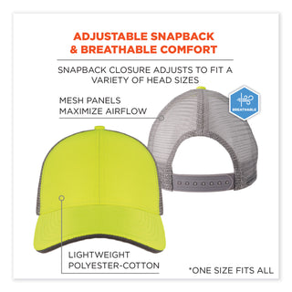 glowear-8933-reflective-snapback-hat-cotton-polyester-one-size-fits-most-hi-vis-lime-ships-in-1-3-business-days_ego23245 - 3