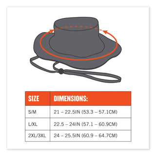 GloWear 8935 Hi-Vis Ranger Sun Hat, Polyester, Small/Medium, Lime, Ships in 1-3 Business Days