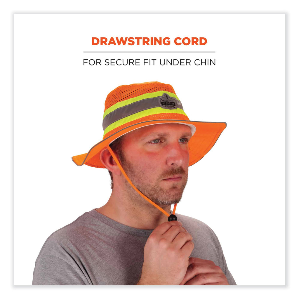 GloWear 8935 Hi-Vis Ranger Sun Hat, Polyester, 2X-Large/3X-Large, Orange, Ships in 1-3 Business Days