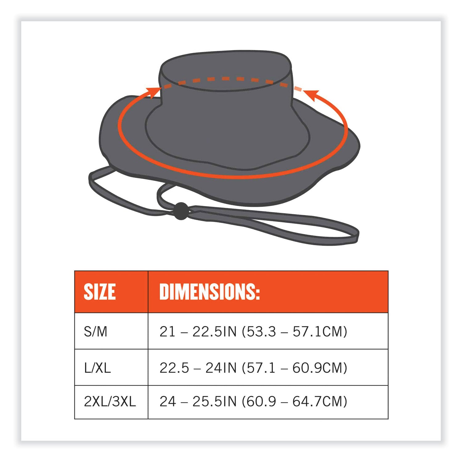 GloWear 8935 Hi-Vis Ranger Sun Hat, Polyester, 2X-Large/3X-Large, Orange, Ships in 1-3 Business Days