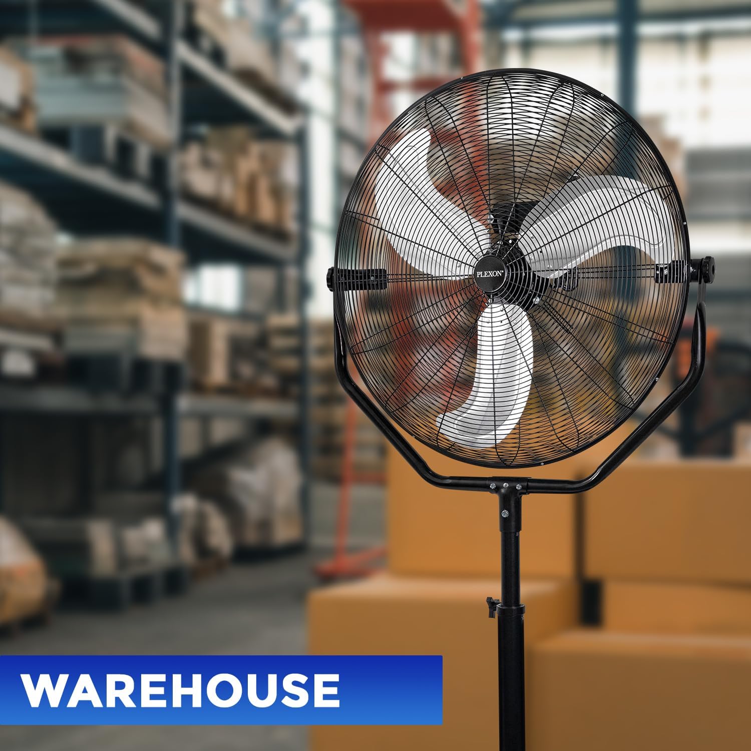 30 in. Black High Velocity Pedestal Fan, 3-Speed
