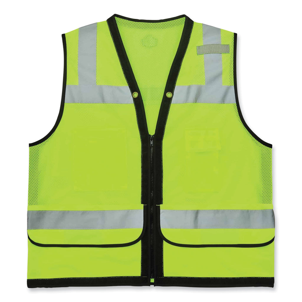 GloWear 8253HDZ Class 2 Heavy-Duty Mesh Surveyors Vest, Polyester, 4X-Large/5X-Large, Lime, Ships in 1-3 Business Days