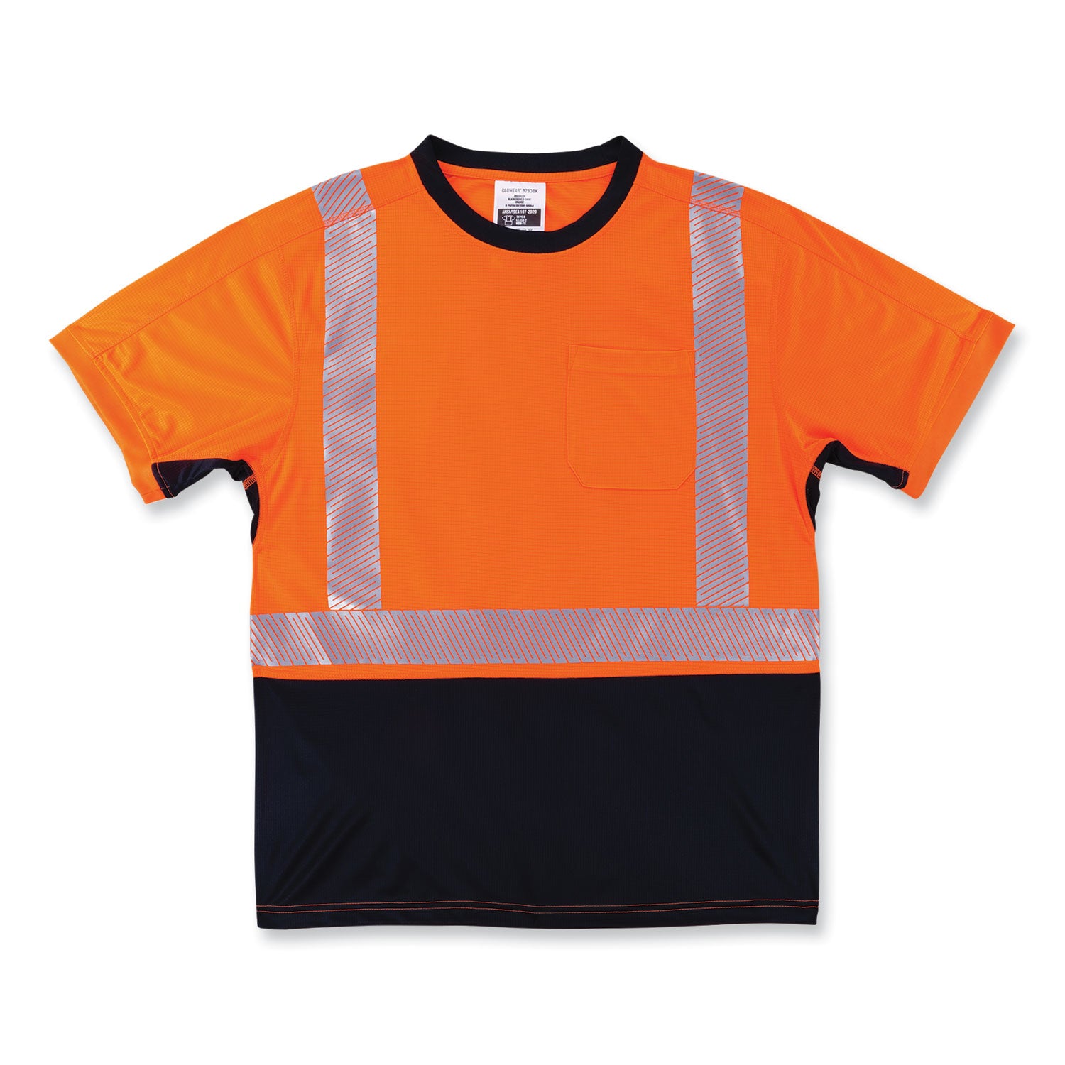 GloWear 8283BK Class 2 Lightweight Performance Hi-Vis T-Shirt, Polyester, X-Large, Orange, Ships in 1-3 Business Days