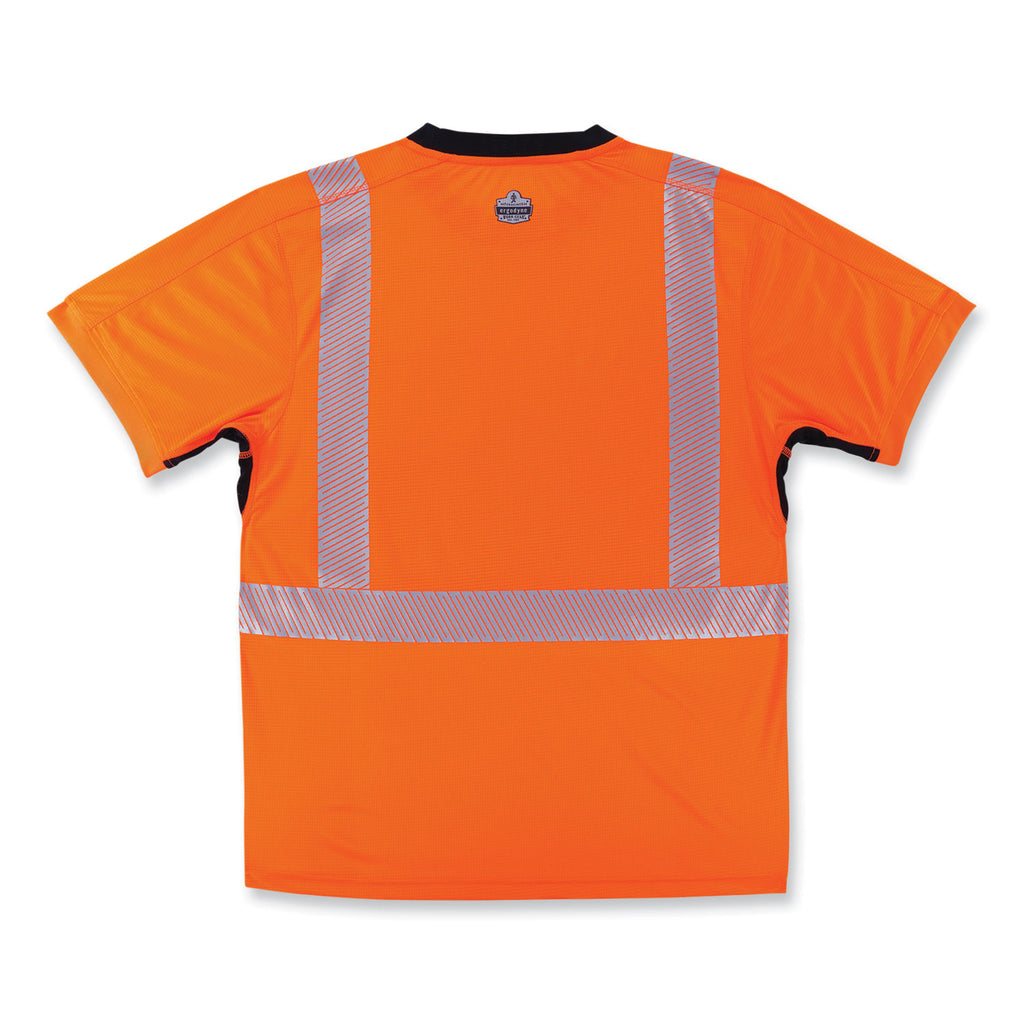GloWear 8283BK Class 2 Lightweight Performance Hi-Vis T-Shirt, Polyester, 4X-Large, Orange, Ships in 1-3 Business Days