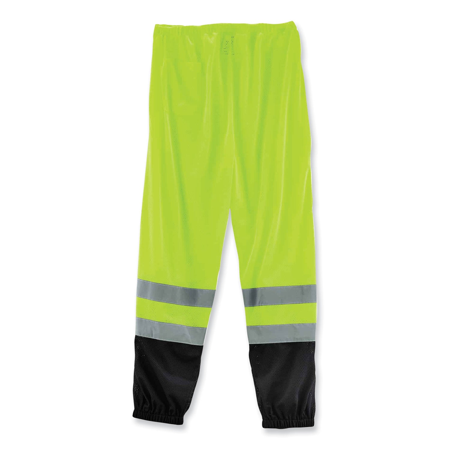 GloWear 8910BK Class E Hi-Vis Pants with Black Bottom, Polyester, Large/X-Large, Lime, Ships in 1-3 Business Days