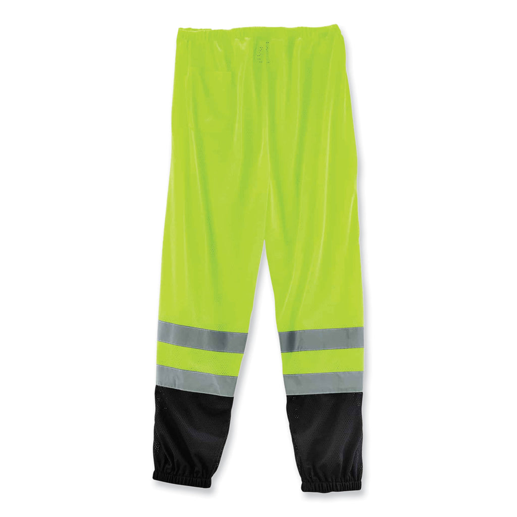 GloWear 8910BK Class E Hi-Vis Pants with Black Bottom, Polyester, 2X-Large/3X-Large, Lime, Ships in 1-3 Business Days