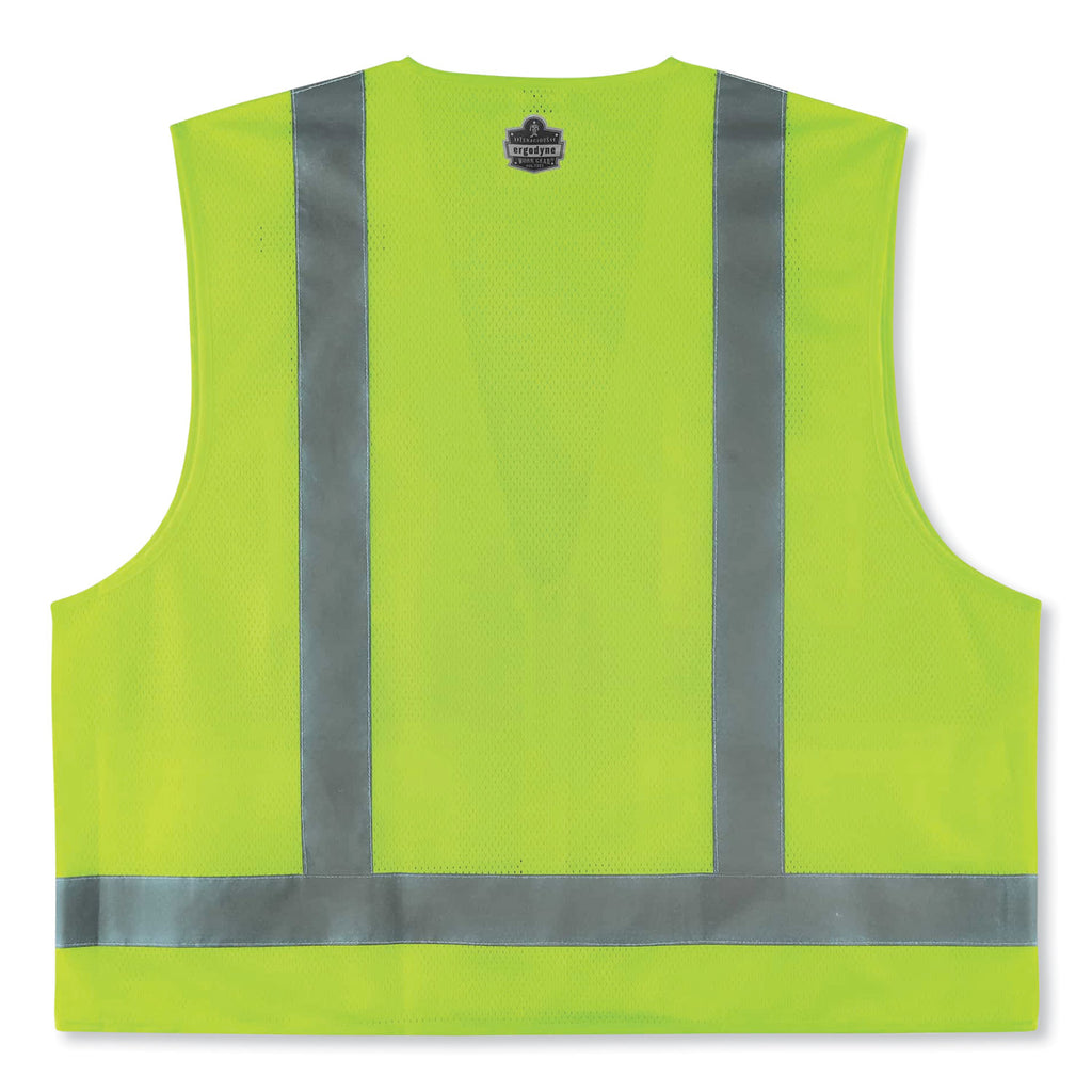 GloWear 8249Z Class 2 Economy Surveyors Zipper Vest, Polyester, Large/X-Large, Lime, Ships in 1-3 Business Days