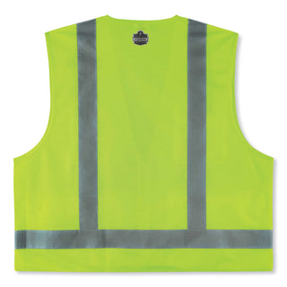GloWear 8249Z Class 2 Economy Surveyors Zipper Vest, Polyester, Large/X-Large, Lime, Ships in 1-3 Business Days