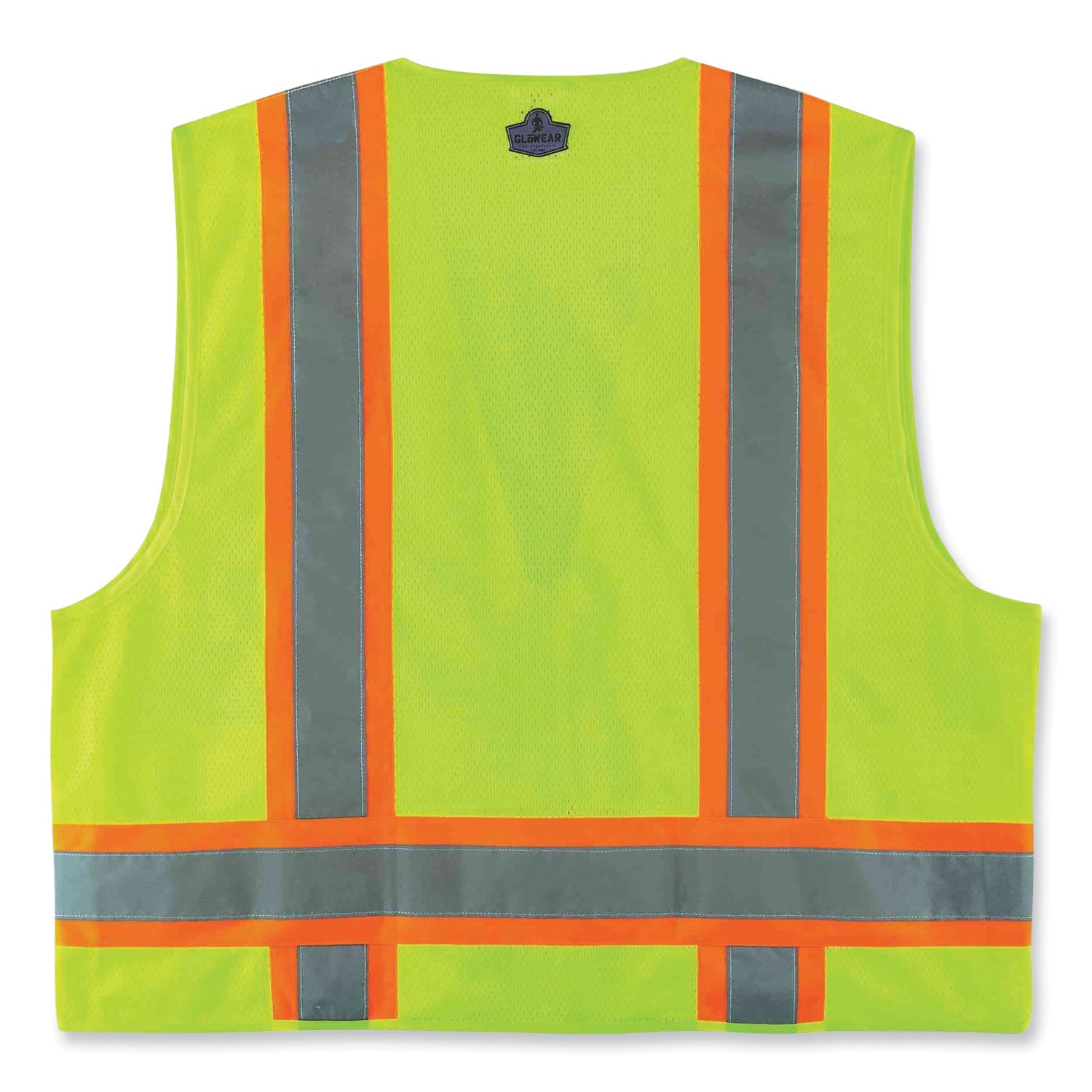 GloWear 8248Z Class 2 Two-Tone Surveyors Zipper Vest, Polyester, 2X-Large/3X-Large, Lime, Ships in 1-3 Business Days