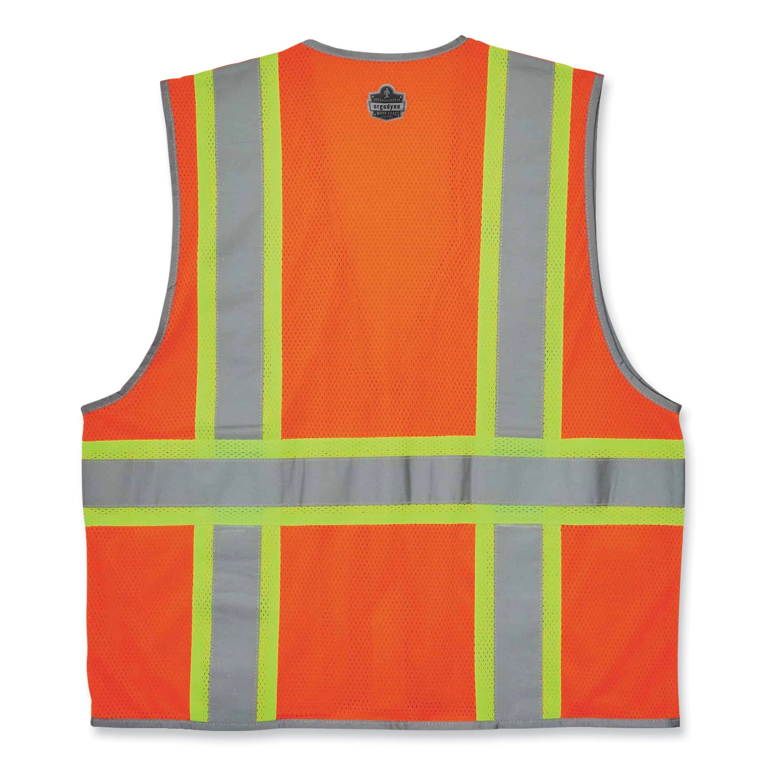 GloWear 8246Z Class 2 Two-Tone Mesh Reflective Binding Zipper Vest, Polyester, Small/Med, Orange, Ships in 1-3 Business Days