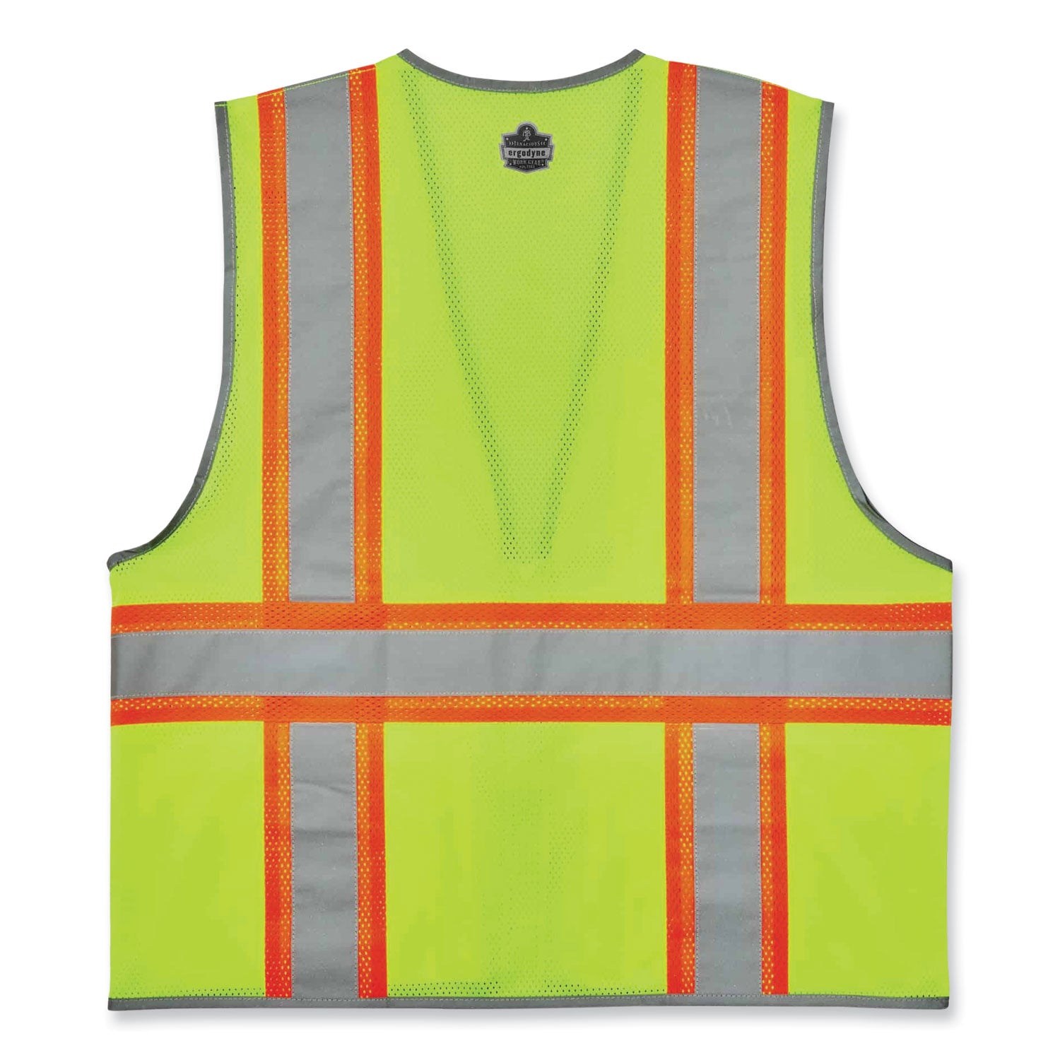 GloWear 8246Z Class 2 Two-Tone Mesh Reflective Binding Zipper Vest, Polyester, Small/Medium, Lime, Ships in 1-3 Business Days