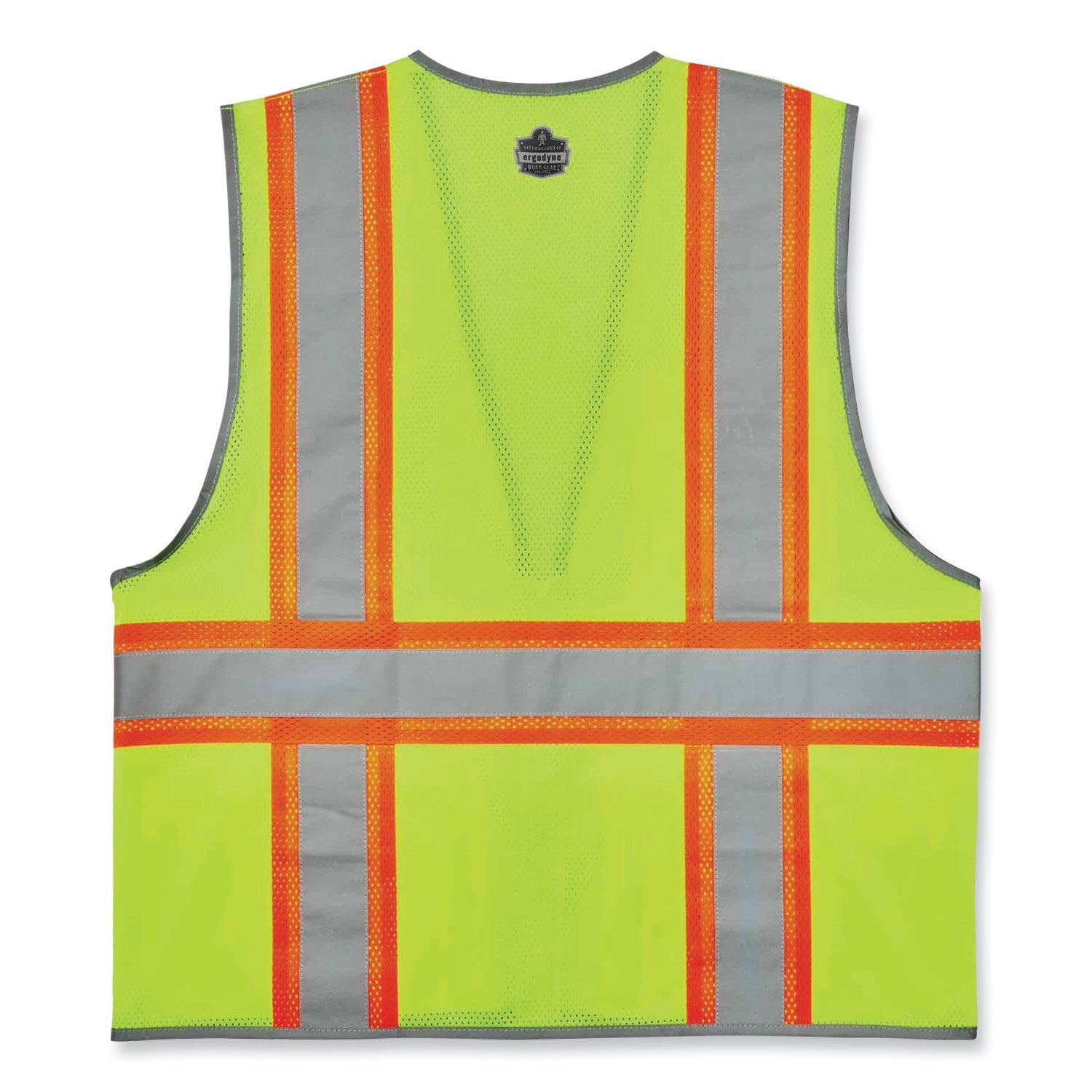 GloWear 8246Z Class 2 Two-Tone Mesh Reflective Binding Zipper Vest, Polyester, Large/XL, Lime, Ships in 1-3 Business Days